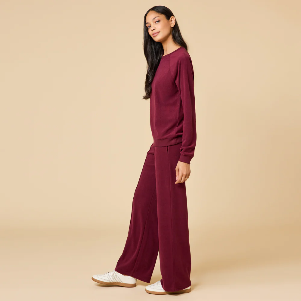 Vintage Velvet Raglan Crew Neck with Pintuck Pant - Image 3