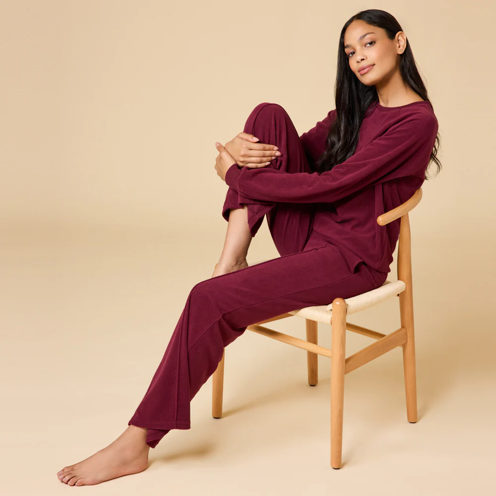 Vintage Velvet Raglan Crew Neck with Pintuck Pant - Image 5