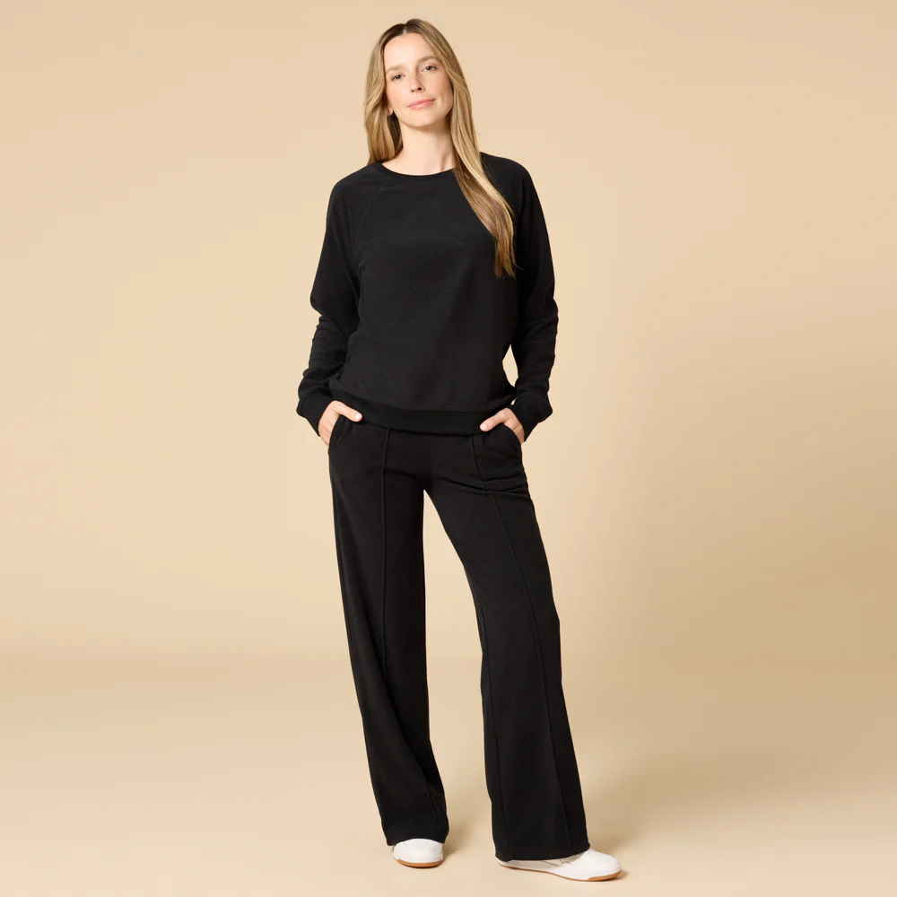 Vintage Velvet Raglan Crew Neck with Pintuck Pant - Image 7