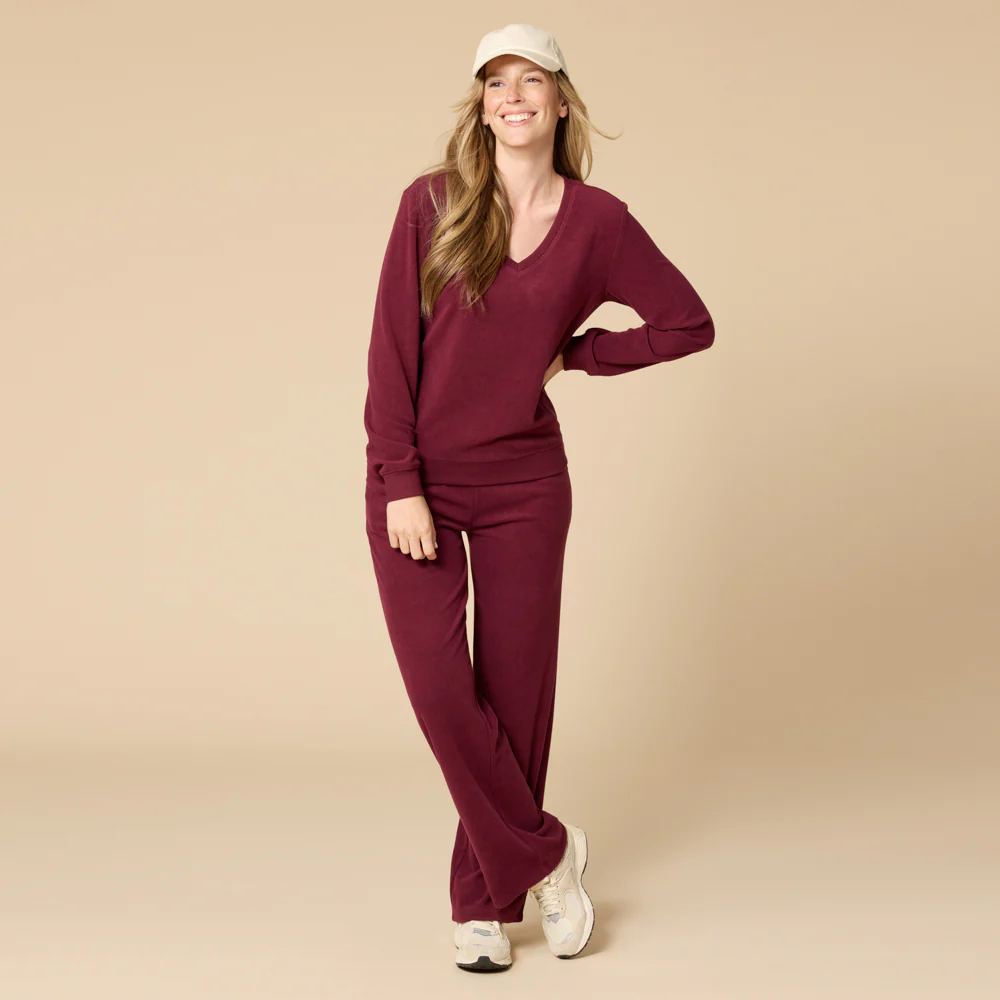 Vintage Velvet V-Neck with Wide Leg Pant - Image 11