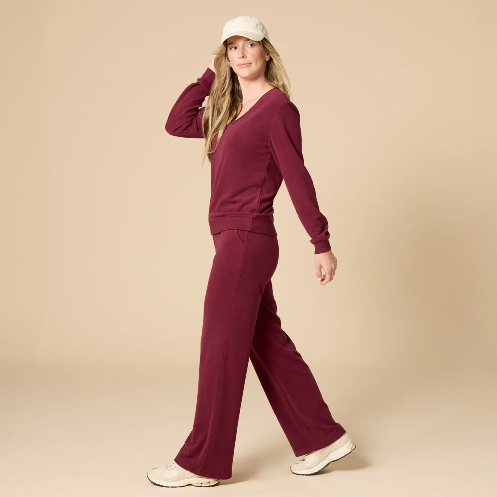 Vintage Velvet V-Neck with Wide Leg Pant - Image 13