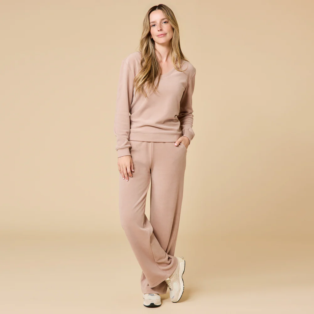 Vintage Velvet V-Neck with Wide Leg Pant - Image 16