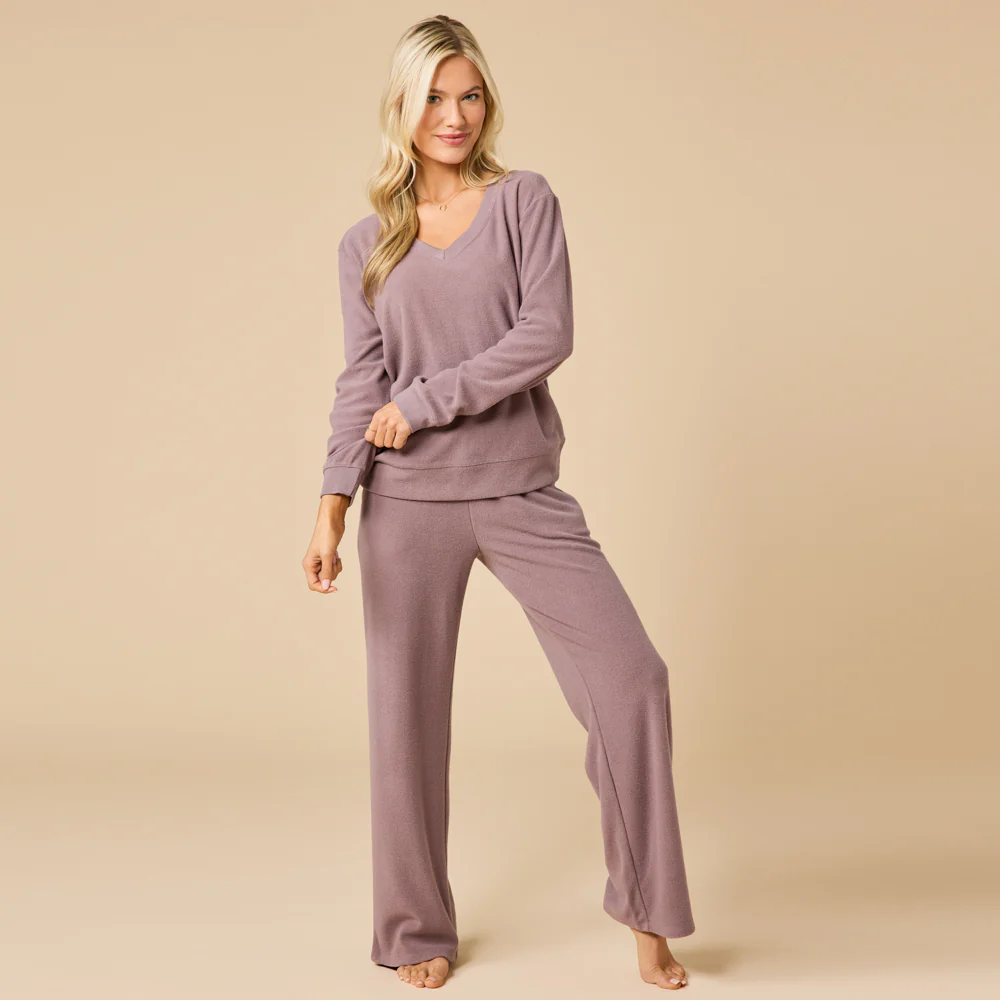 Vintage Velvet V-Neck with Wide Leg Pant - Image 19