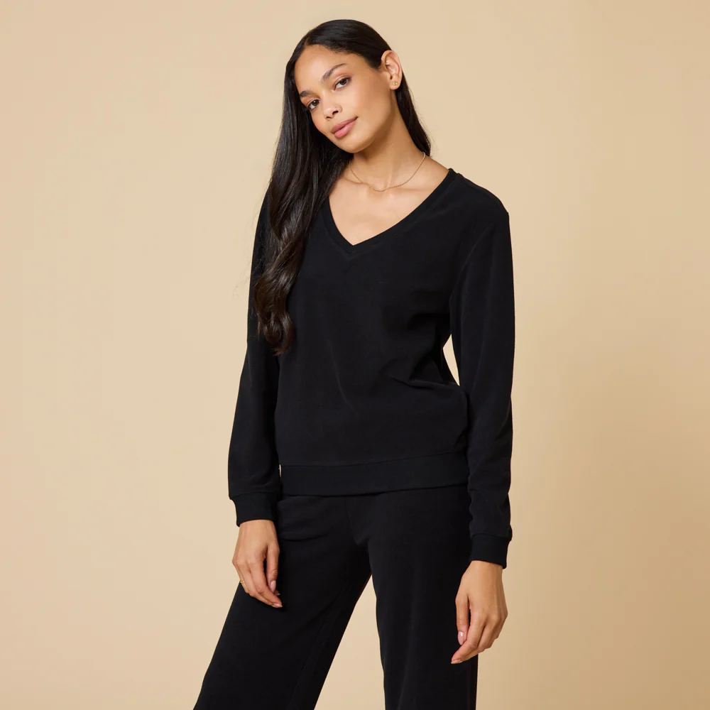 Vintage Velvet V-Neck with Wide Leg Pant - Image 7