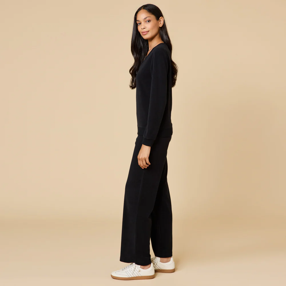 Vintage Velvet V-Neck with Wide Leg Pant - Image 8